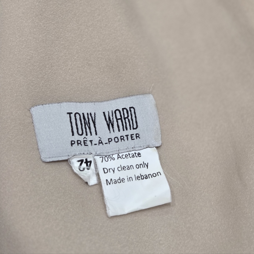 Tony Ward Couture Champagne Beaded Gown Formal Evening Dress Size L MSRP $10,000 - Picture 7 of 16